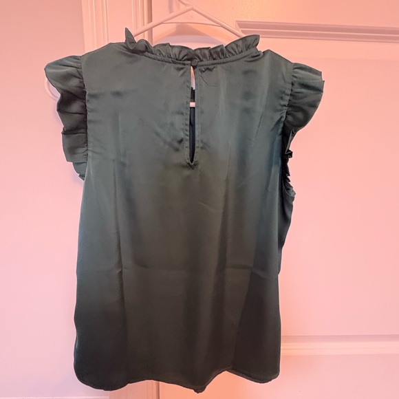 Evereve Teal Flutter Sleeve Blouse - Picture 2 of 3